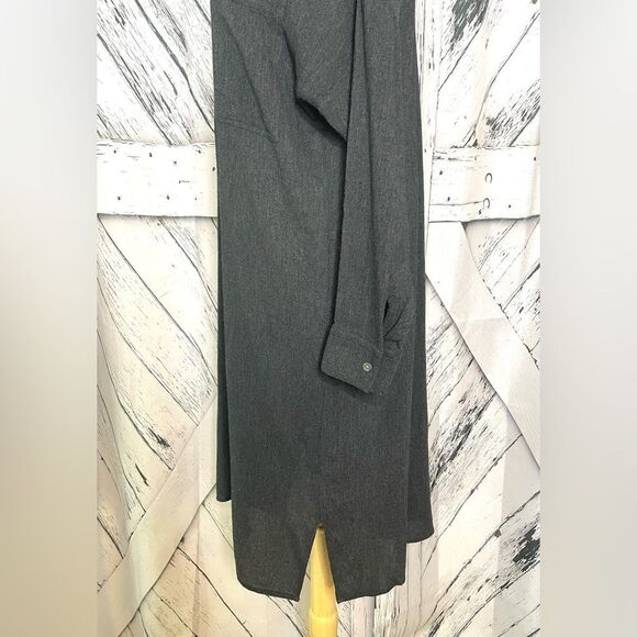 James Perse Shirt Dress Gray Wool Blend Long Sleeve Size M (2) - Picture 6 of 10
